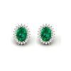 Oval Emerald Lab Diamond Stud Earring