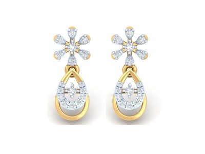 Floral Drop Lab Diamond Earring
