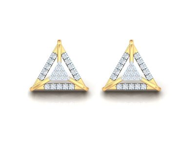 Triangle Shaped Lab Diamond Stud Earring