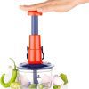 TLBS Manual Food Chopper - 4-Cup Capacity, Stainless Steel Blades, Easy Pull Cord, BPA-Free, Dishwasher Safe, Perfect for Chopping Vegetables, Fruits, Nuts