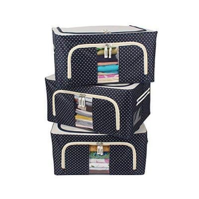 TLBS Storage Box for clothes, Cloth Storage box for wardrobe, cloth organisers storage box, saree boxes for storage Oxford Cloth material