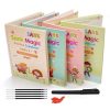 TLBS Magic Practice Copybook for Kids, Handwriting Workbook, Reusable Writing Practice Book for Preschools- Alphabet Number Math Drawing Groove Copybook | 4 Books with Pens, Refills