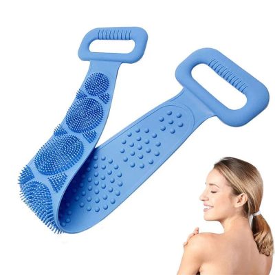 TLBS Bath Body Brush Towel Eco-Friendly Back Scrubber Shower Brush Silicone Bath Body Brush (Loos)