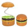 Table Lamp - Burger Design Desk Light For Kids & Adults, Rechargeable Desk Lamp With Pen Holder & Sharpener, Study Desk Light For Study Room/Home/Office (Aqua Green) - Plastic, Led