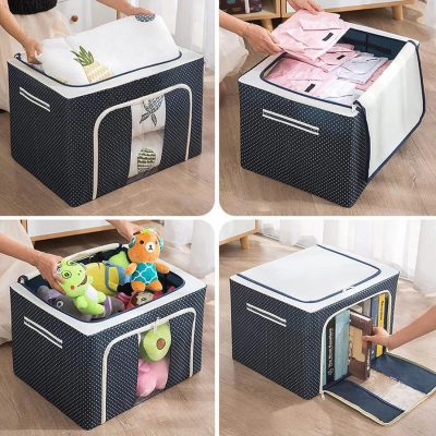 TLBS Storage Box for clothes, Cloth Storage box for wardrobe, cloth organisers storage box, saree boxes for storage Oxford Cloth material