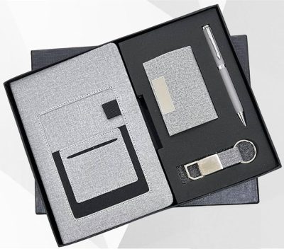 4 in 1 Corporate Gift Set which includes Diary,Keychain,Metal Pen & Card holder.Gift Set For, employee of the month,Colleague, Corporate Gift for Clients, Combo Gift Set for Employee
