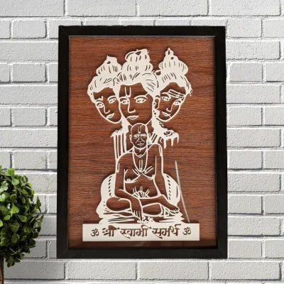 Swami Samarth Frame | 9x12.5 Inch Divine Acrylic Wall Art | Spiritual Home Decor for Pooja Room, Living Room, Gift Purpose